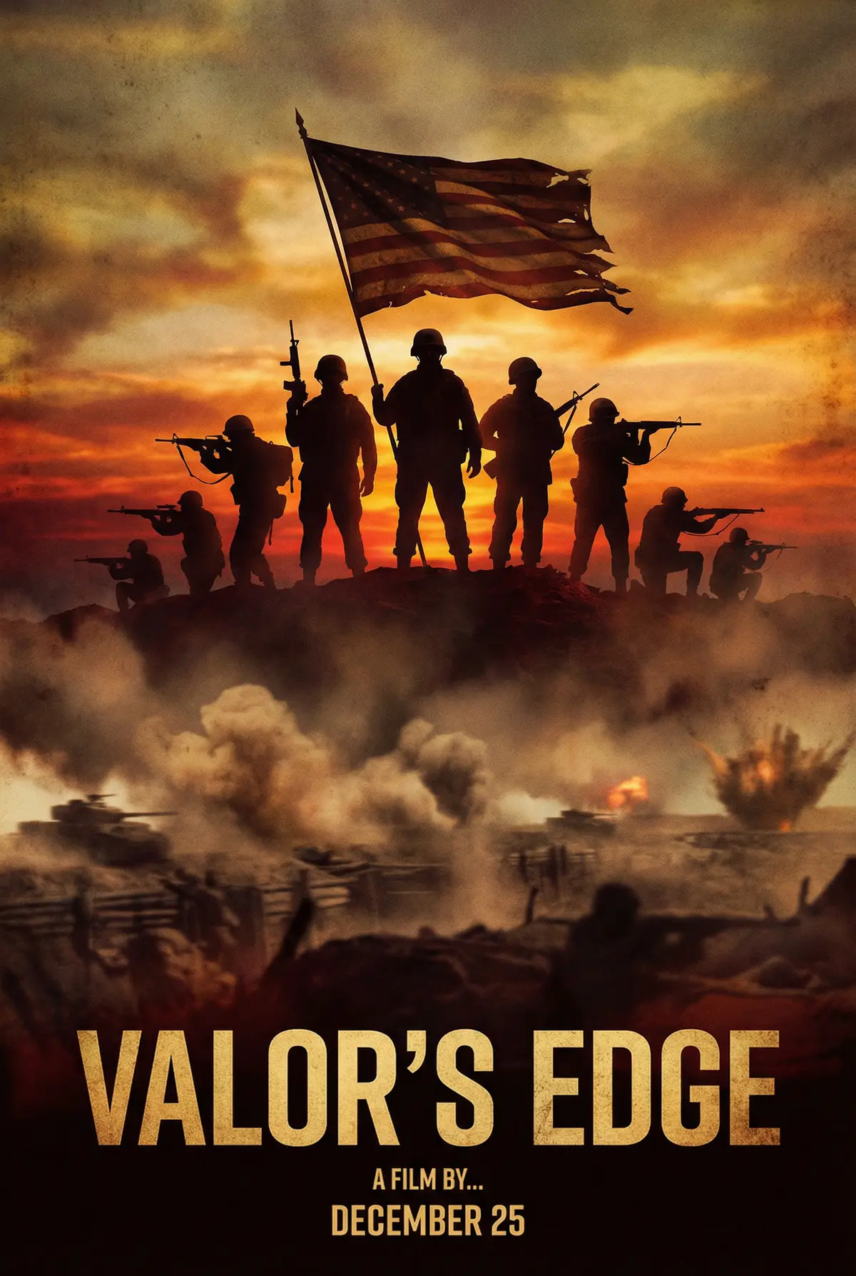 抖阴 出品战争史诗片《铁血意志》电影海报